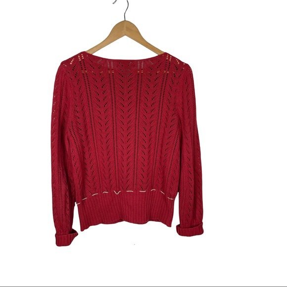 New York & Company Ramie & Cotton Blend Red Brick Knit Sweater Size‎ L - Picture 2 of 11